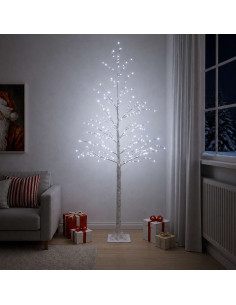 Albero di Natale a forma di betulla Bianco 25 x 25 x 240 cm