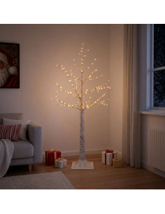 Albero di Natale in betulla Bianco 22 x 22 x 150 cm Plastica