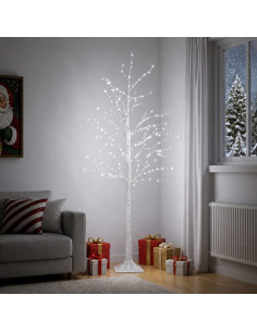 Albero di Natale in betulla Bianco 22 x 22 x 180 cm Plastica