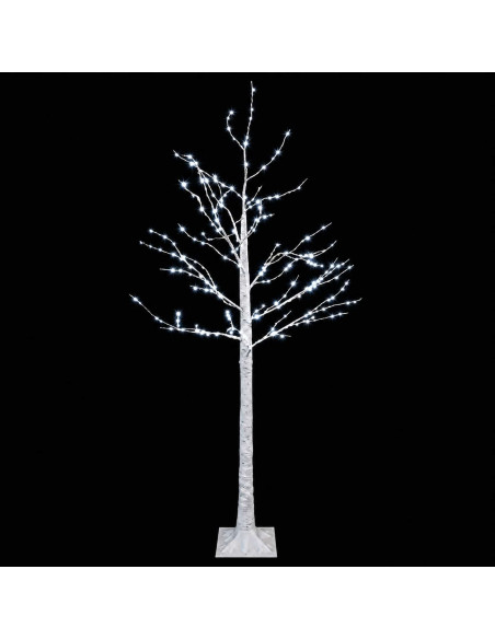 Albero di Natale in betulla Bianco 22 x 22 x 150 cm Plastica