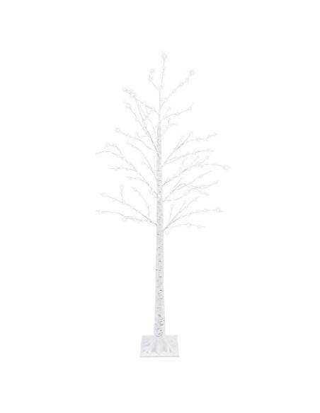 Albero di Natale in betulla Bianco 22 x 22 x 180 cm Plastica