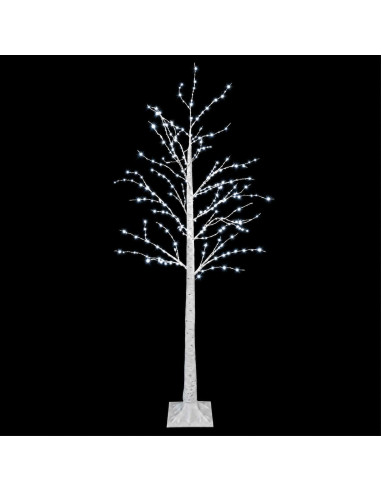 Albero di Natale in betulla Bianco 22 x 22 x 180 cm Plastica