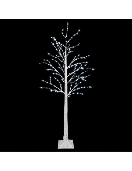 Albero di Natale in betulla Bianco 22 x 22 x 180 cm Plastica