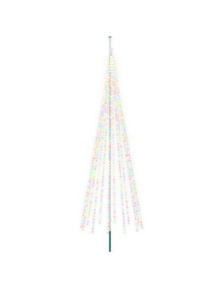 Luci per albero di Natale con picchetti e asta per bandiera
