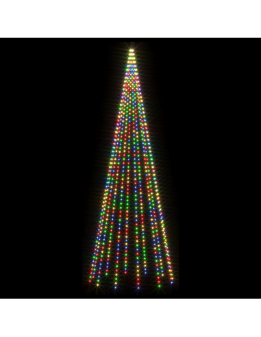 Luci per albero di Natale con picchetti e asta per bandiera