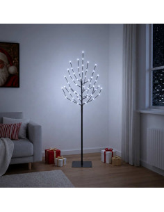 Albero di Natale LED Nero 150 cm Acciaio 140 LED
