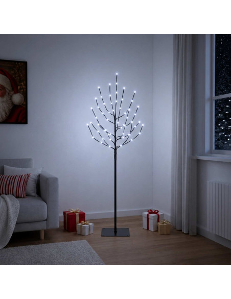 Albero di Natale LED Nero 150 cm Acciaio 140 LED