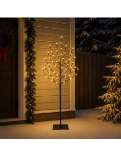 Albero di Natale LED Nero 18 x 18 x 150 cm Acciaio 140 LED