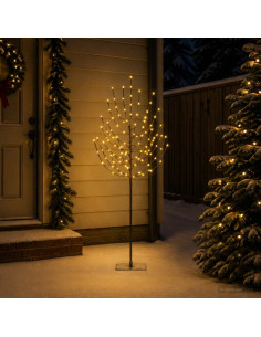 Albero di Natale LED Nero 20 x 20 x 180 cm Acciaio 160 LED