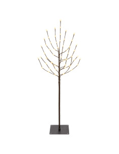 Albero di Natale LED Nero 120 cm Acciaio 100 LED 2