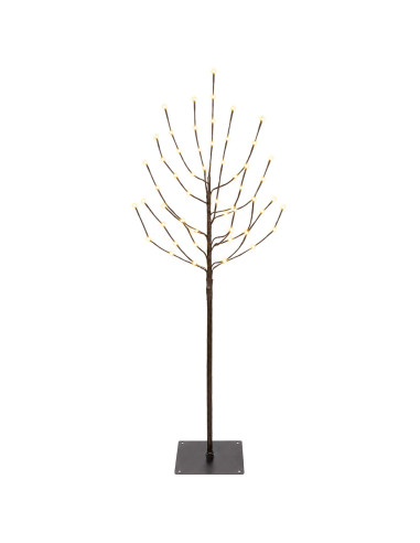 Albero di Natale LED Nero 120 cm Acciaio 100 LED