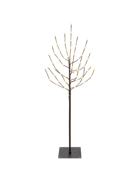 Albero di Natale LED Nero 120 cm Acciaio 100 LED