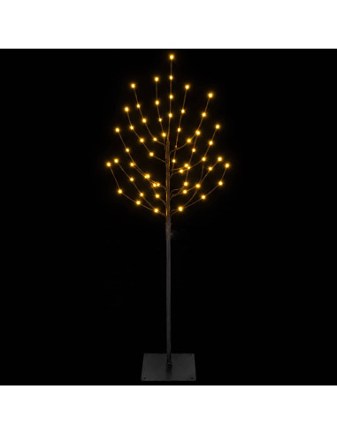 Albero di Natale LED Nero 120 cm Acciaio 100 LED