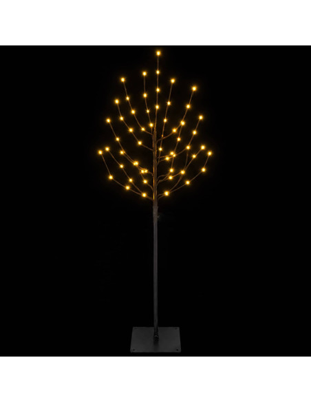 Albero di Natale LED Nero 120 cm Acciaio 100 LED