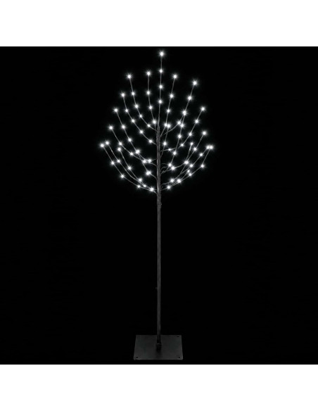 Albero di Natale LED Nero 150 cm Acciaio 140 LED