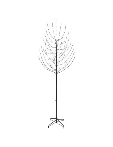 Albero di Natale LED Nero 240 cm Acciaio 220 LED