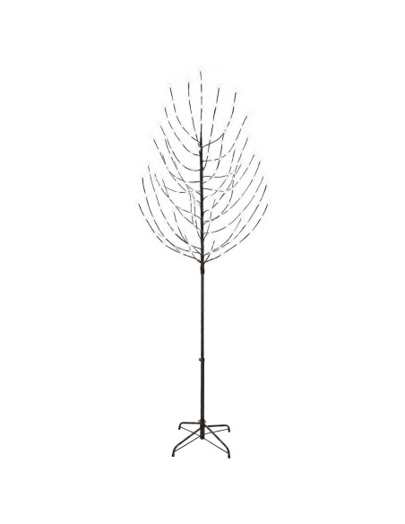 Albero di Natale LED Nero 240 cm Acciaio 220 LED