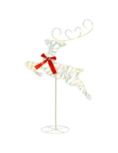 Renna di Natale con slitta 3 pz 72 LED Bianco caldo