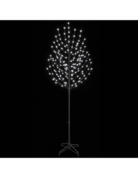 Albero di Natale LED Nero 240 cm Acciaio 220 LED