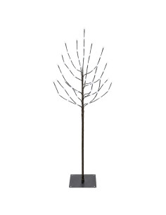 Albero di Natale LED Nero 120 cm Acciaio 100 LED 2