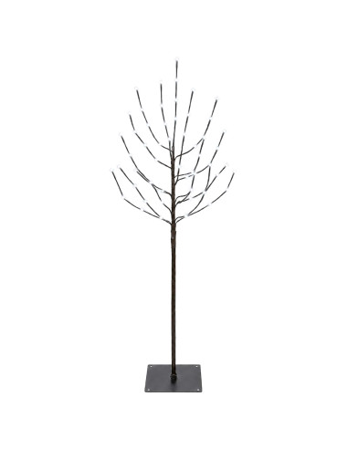 Albero di Natale LED Nero 120 cm Acciaio 100 LED