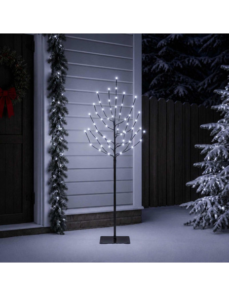Albero di Natale LED Nero 120 cm Acciaio 100 LED