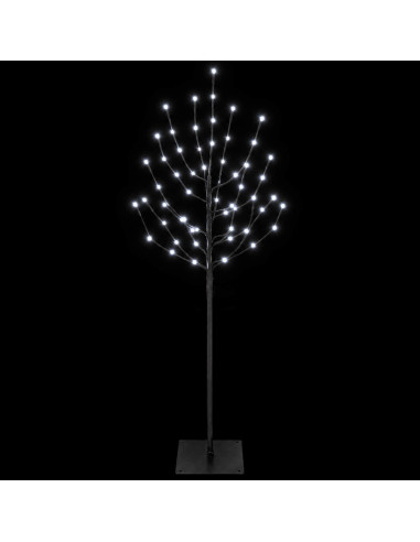 Albero di Natale LED Nero 120 cm Acciaio 100 LED