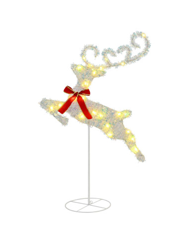 Renna di Natale con slitta 3 pz 72 LED Bianco caldo