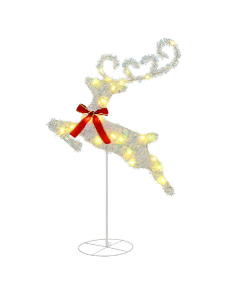 Renna di Natale con slitta 3 pz 72 LED Bianco caldo