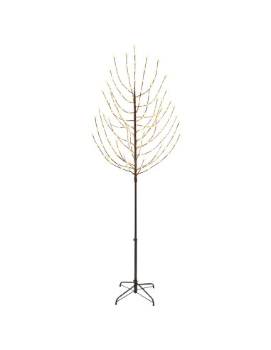 Albero di Natale LED Nero 47 x 240 cm Acciaio 220 LED