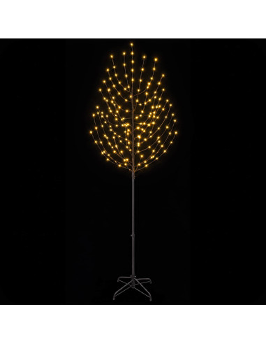 Albero di Natale LED Nero 47 x 240 cm Acciaio 220 LED