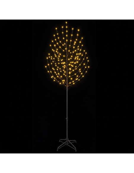 Albero di Natale LED Nero 47 x 240 cm Acciaio 220 LED
