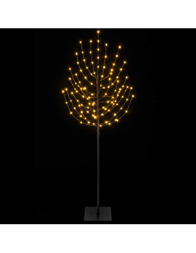Albero di Natale LED Nero 20 x 20 x 180 cm Acciaio 160 LED