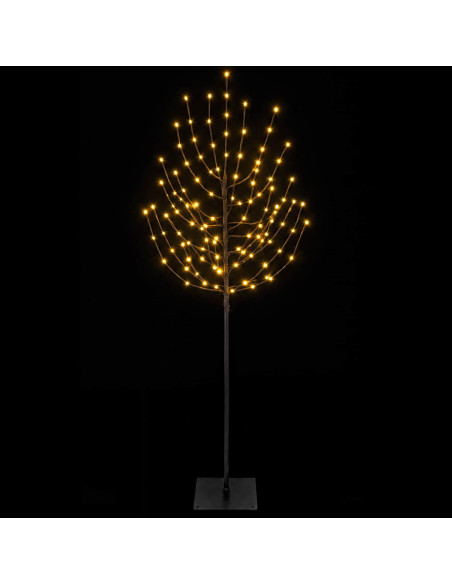 Albero di Natale LED Nero 20 x 20 x 180 cm Acciaio 160 LED