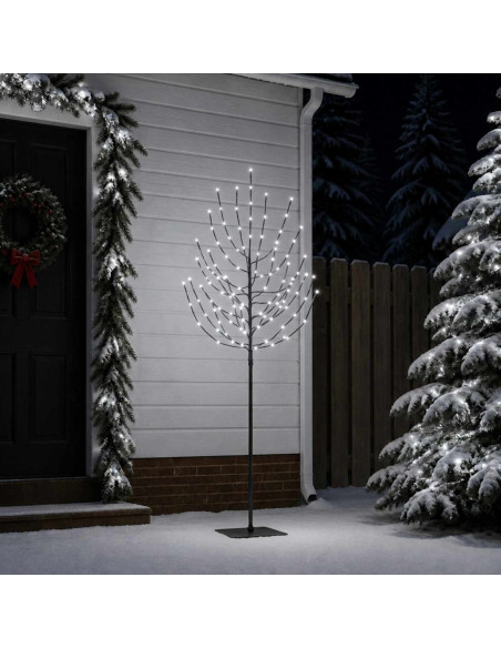Albero di Natale LED Nero 20 x 20 x 180 cm Acciaio 160 LED