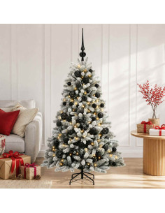 Albero di Natale Artificiale con Palline 150 cm 150 LED