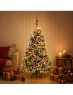Albero di Natale Artificiale con Palline 150 cm 150 LED