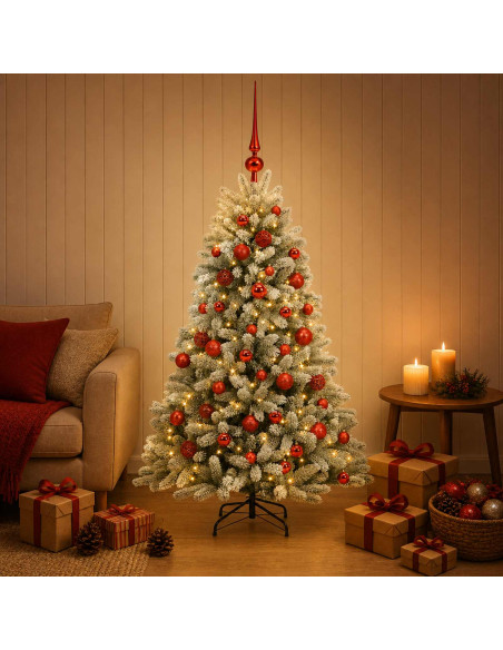 Albero di Natale Artificiale con Palline 150 cm 150 LED