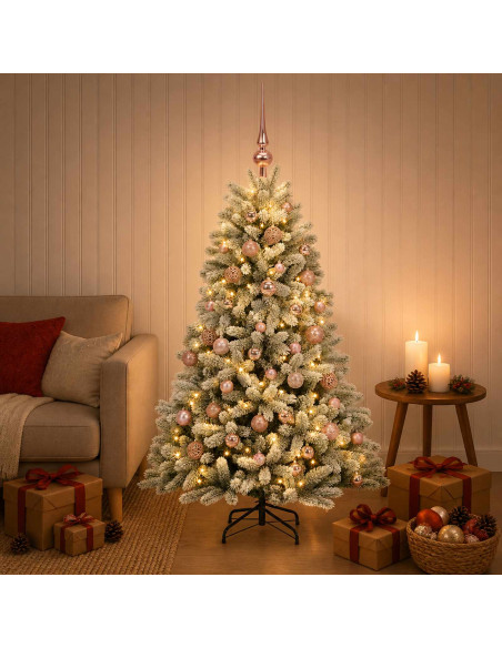 Albero di Natale Artificiale con Palline 150 cm 150 LED