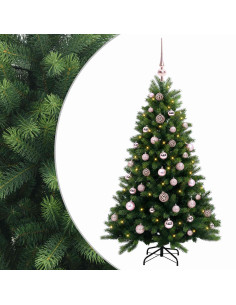Albero di Natale Artificiale con Palline 150 cm 150 LED 2
