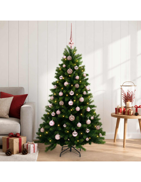 Albero di Natale Artificiale con Palline 150 cm 150 LED