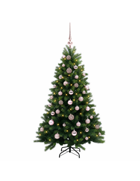 Albero di Natale Artificiale con Palline 150 cm 150 LED