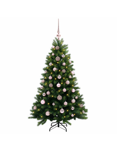 Albero di Natale Artificiale con Palline 150 cm 150 LED