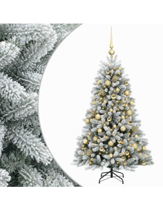 Albero di Natale Artificiale con Palline 150 cm 150 LED 2
