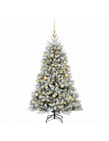 Albero di Natale Artificiale con Palline 150 cm 150 LED