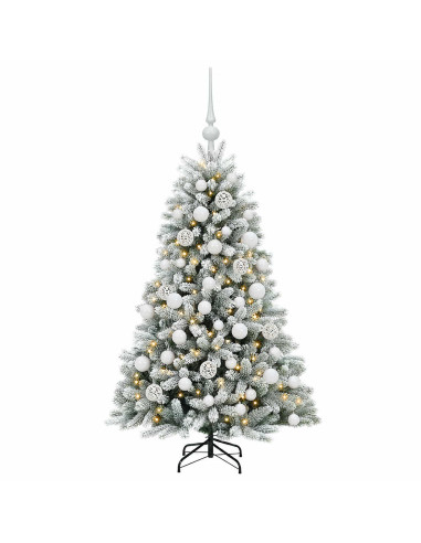 Albero di Natale Artificiale con Palline 150 cm 150 LED