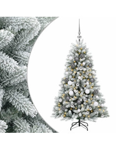 Albero di Natale Artificiale con Palline 150 cm 150 LED 2