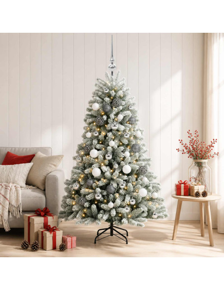 Albero di Natale Artificiale con Palline 150 cm 150 LED