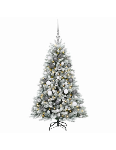 Albero di Natale Artificiale con Palline 150 cm 150 LED