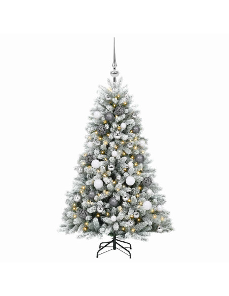 Albero di Natale Artificiale con Palline 150 cm 150 LED